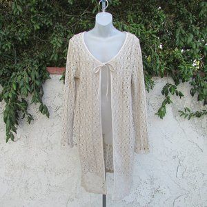 Sun Covers tan crocheted swimsuit cover M